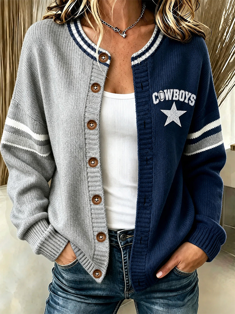 Women's Football Gameday Gift For Football Fans Casual Cardigan