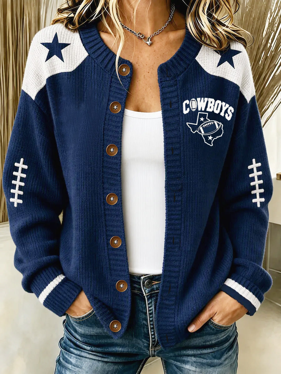 Women's Football Gameday Gift For Football Fans Casual Cardigan
