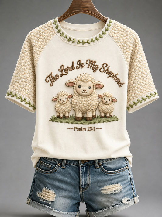 Women's The Lord Is My Shepherd Round Neck Short Sleeve T-shirt