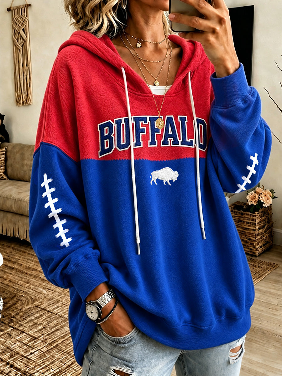 Women's Football Lover Buffalo Print Casual Sweatshirt