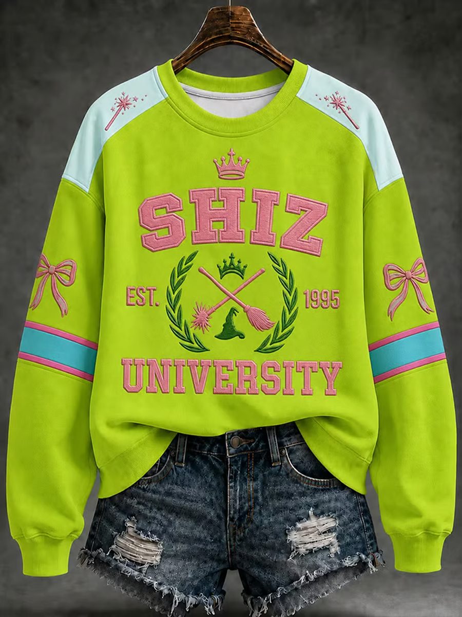 Women's Halloween witch print Regular Sweatshirt