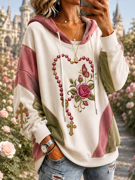 Women's floral cross hoodies