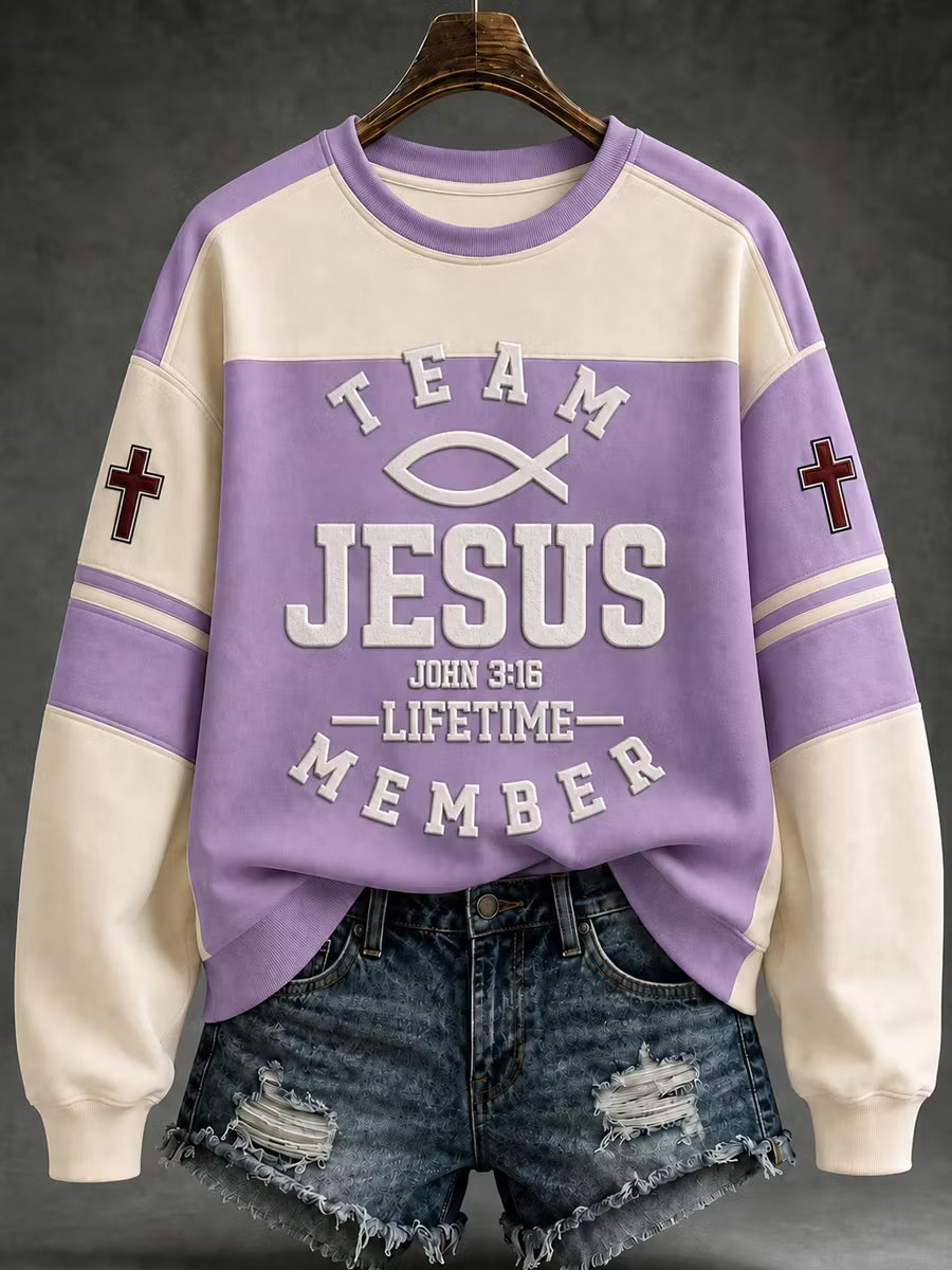 Women's Christian Jesus Cross Art Regular Sweatshirt