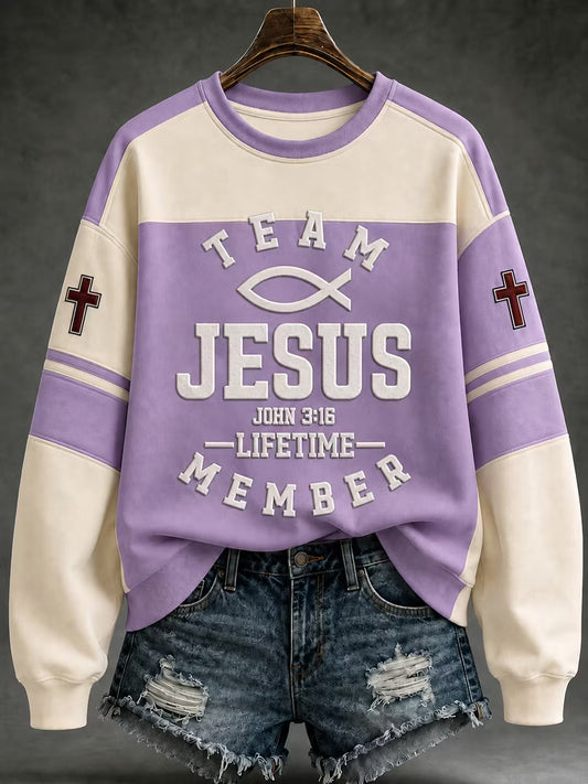 Women's Christian Jesus Cross Art Regular Sweatshirt