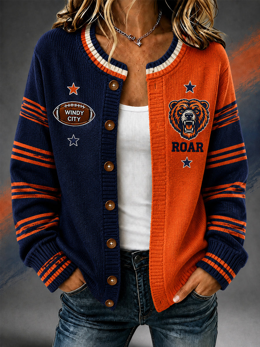 Women's Football Gameday Gift For Football Fans Casual Cardigan