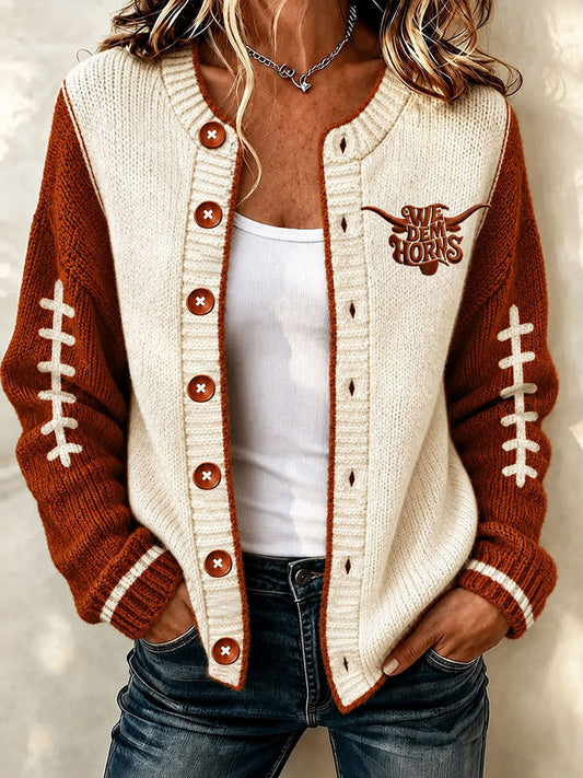 Women's Game Day Football Print Casual Jacket
