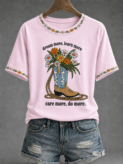 Women’s Country Music Print Casual T-Shirt
