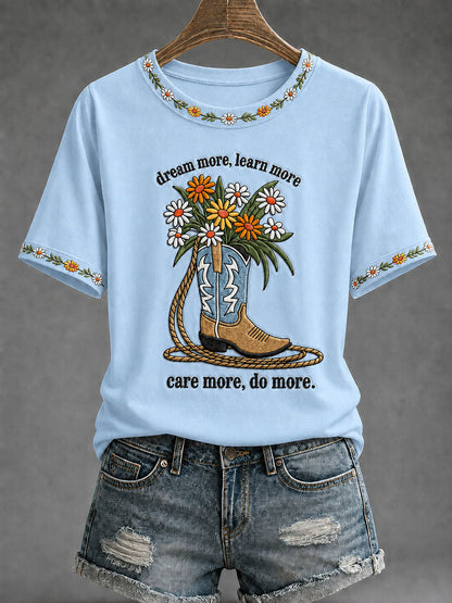 Women’s Country Music Print Casual T-Shirt