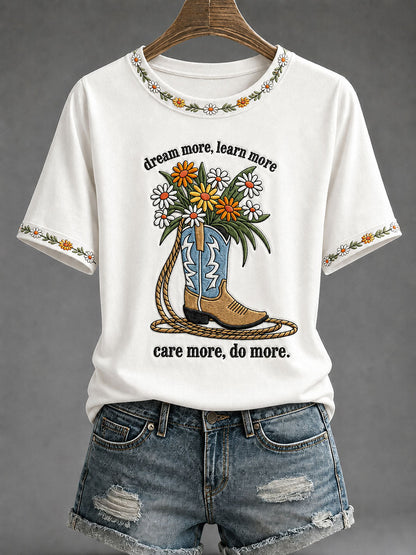 Women’s Country Music Print Casual T-Shirt