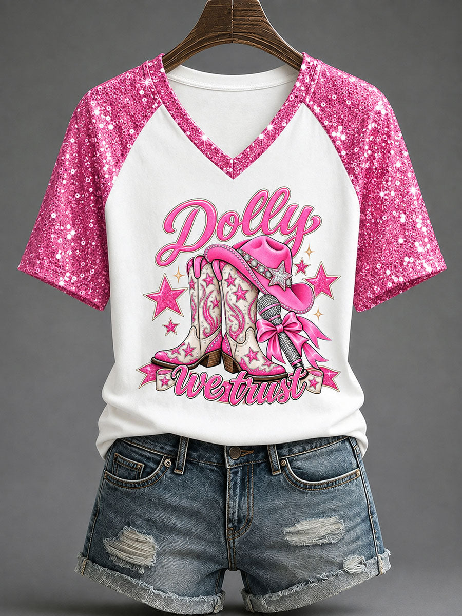 Women’s Country Music Print Casual T-Shirt