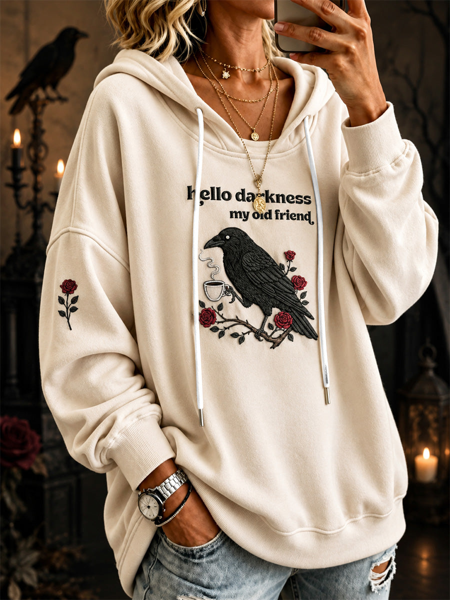 Women's Halloween Crows Print Sweatshirt