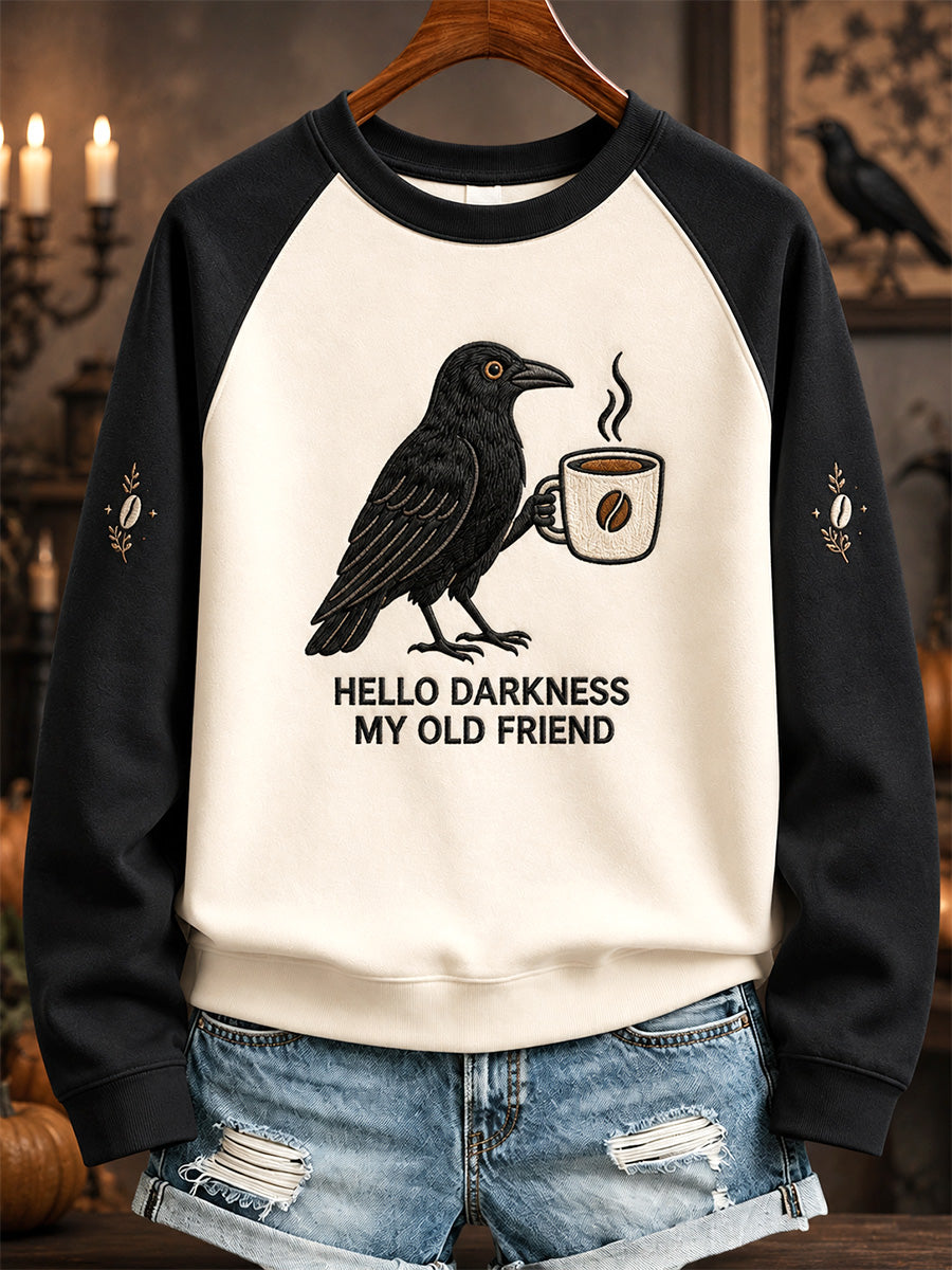 Women's Halloween Crows Print Sweatshirt