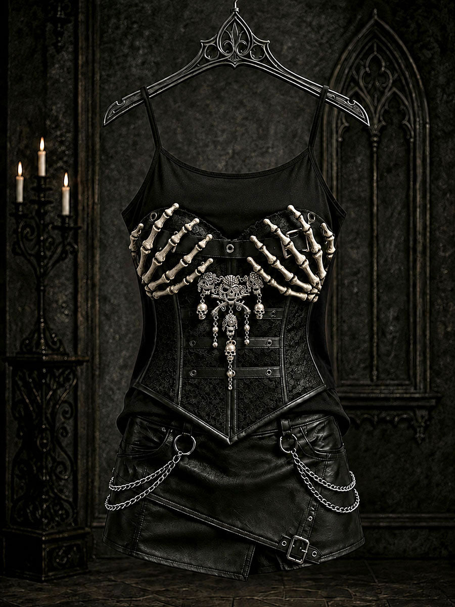 Women's Halloween Gothic Skull Vests