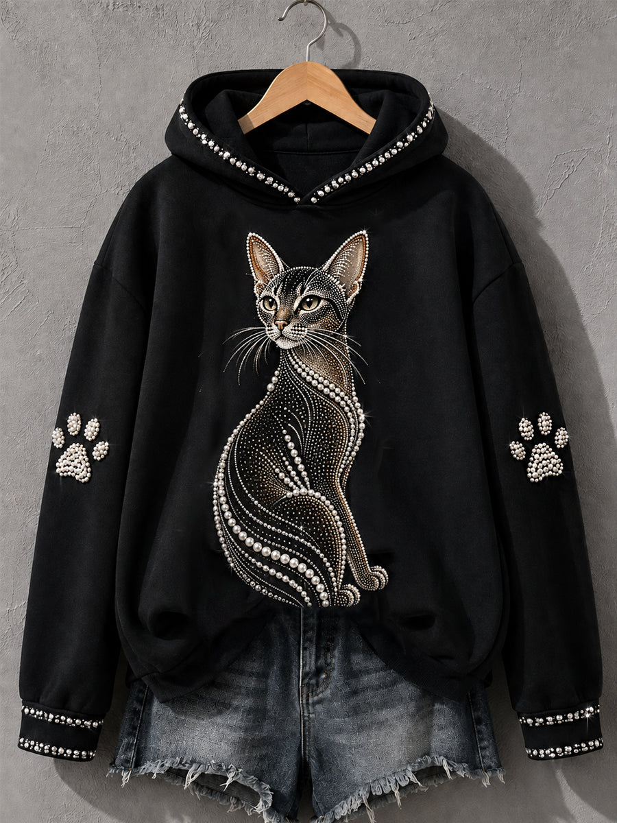 Women's Abyssinian Cat Print Cat Lovers Casual Hoodie