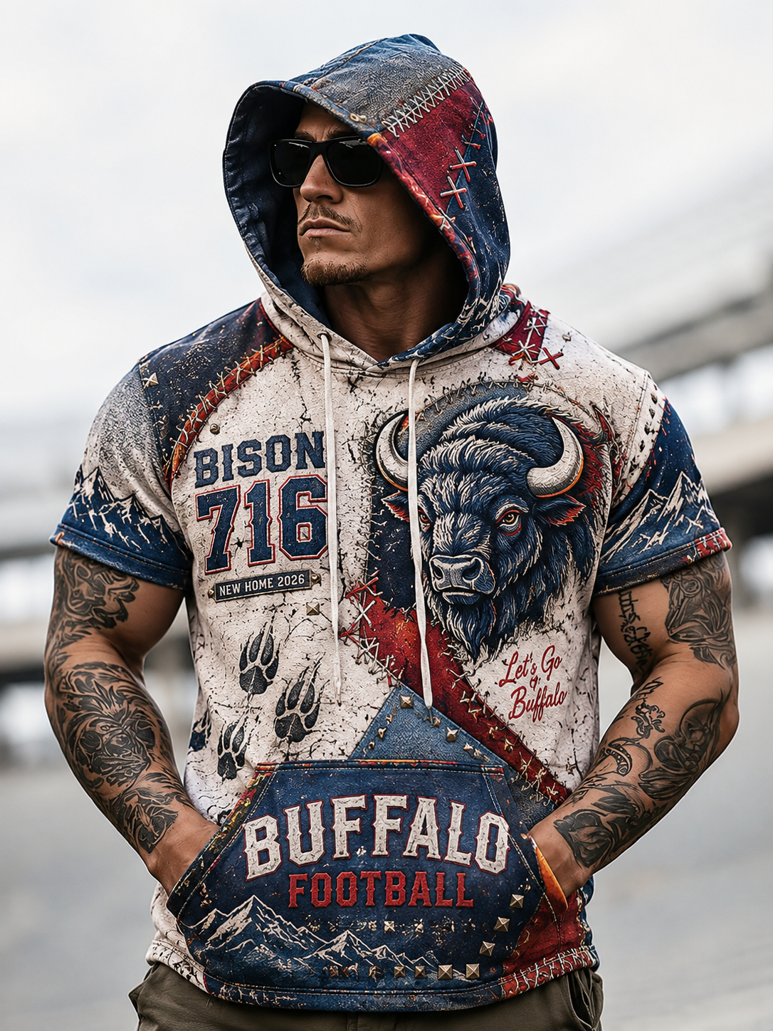 Men's Casual Short Sleeve Hoodie