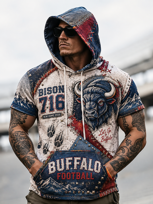 Men's Casual Short Sleeve Hoodie