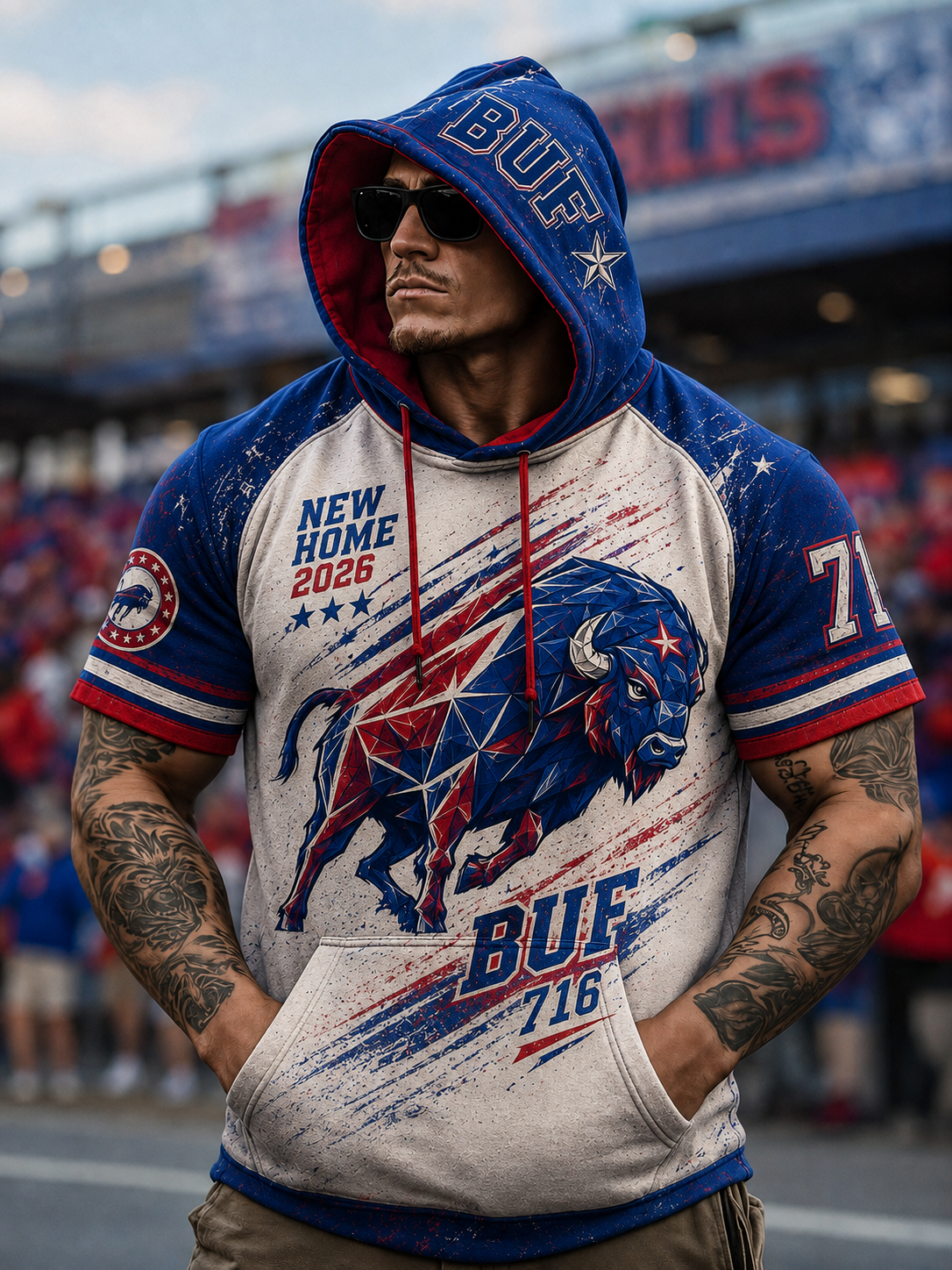 Men's Casual Short Sleeve Hoodie