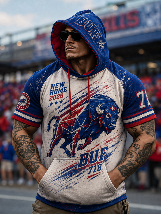 Men's Casual Short Sleeve Hoodie