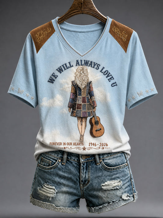 Women's Rip Country Music Lover of Country Printed T-shirt