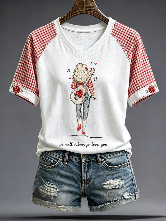 Women's Rip Country Music Lover of Country Printed T-shirt