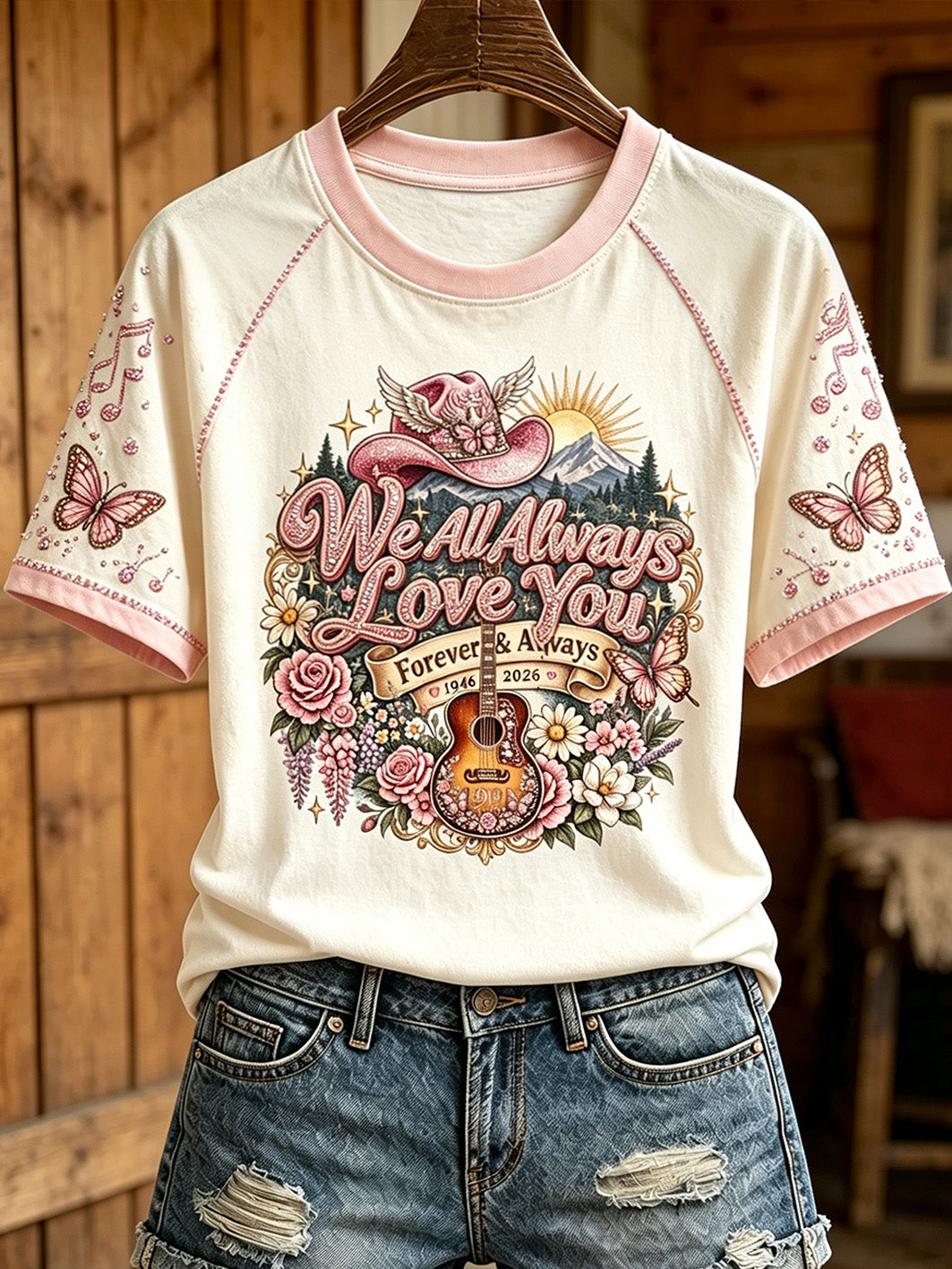 Women's Country Music Legend Tribute Casual Memorial Short Sleeve T-Shirt