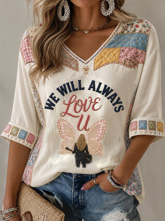 Women's Rip Country Music Lover of Country Printed T-Shirt
