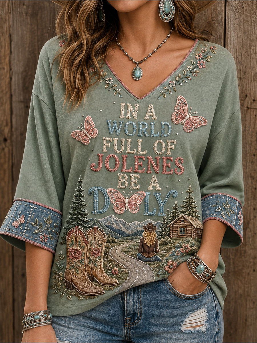 Women's Rip Country Music Lover Queen of Country Printed T-Shirt