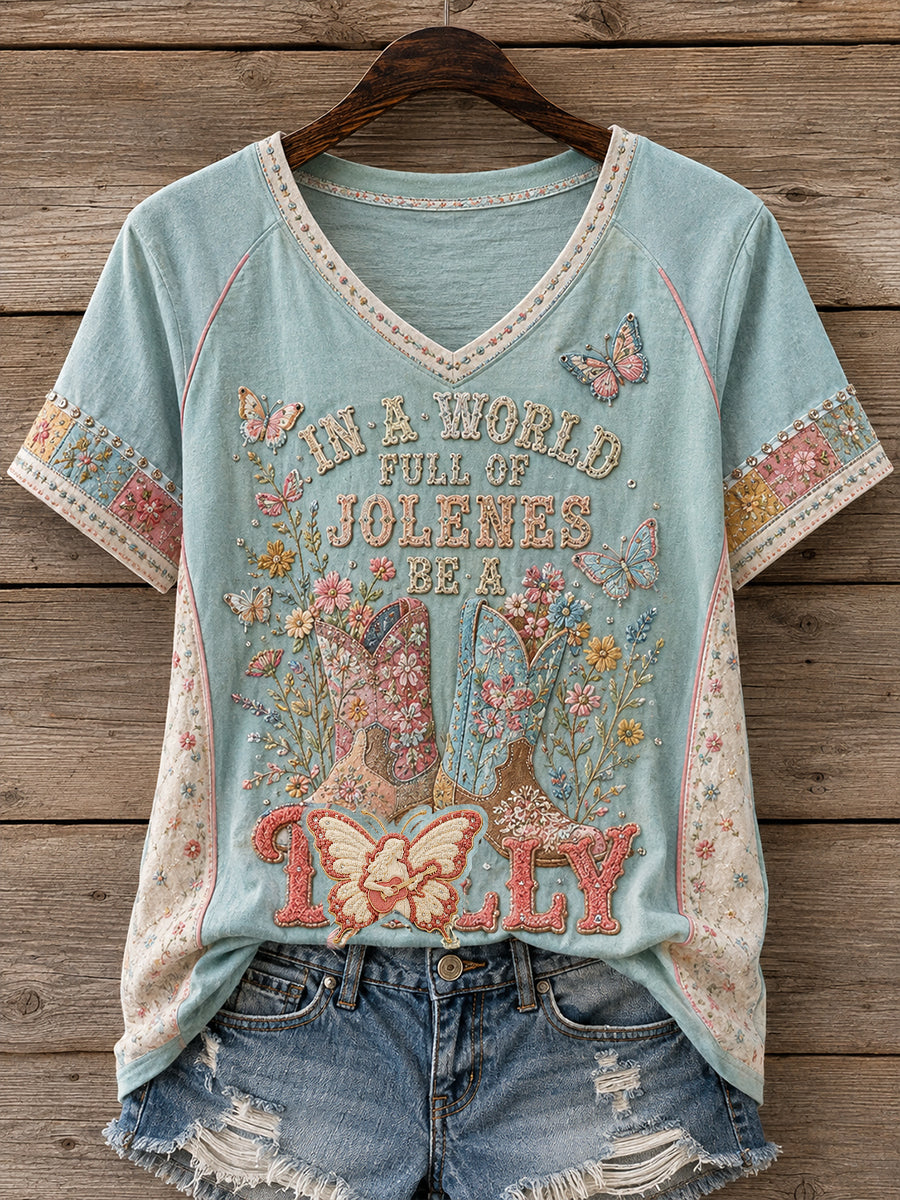 Women's Rip Country Music Lover Queen of Country Printed T-Shirt