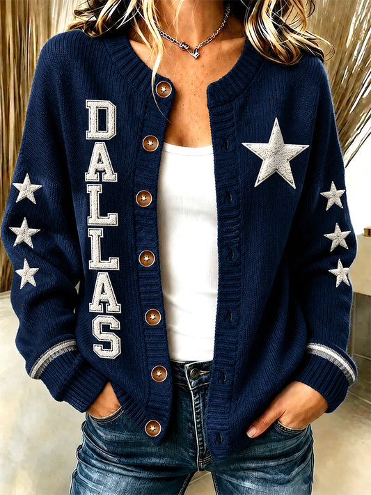Women's Football Gameday Gift For Football Fans Casual Cardigan