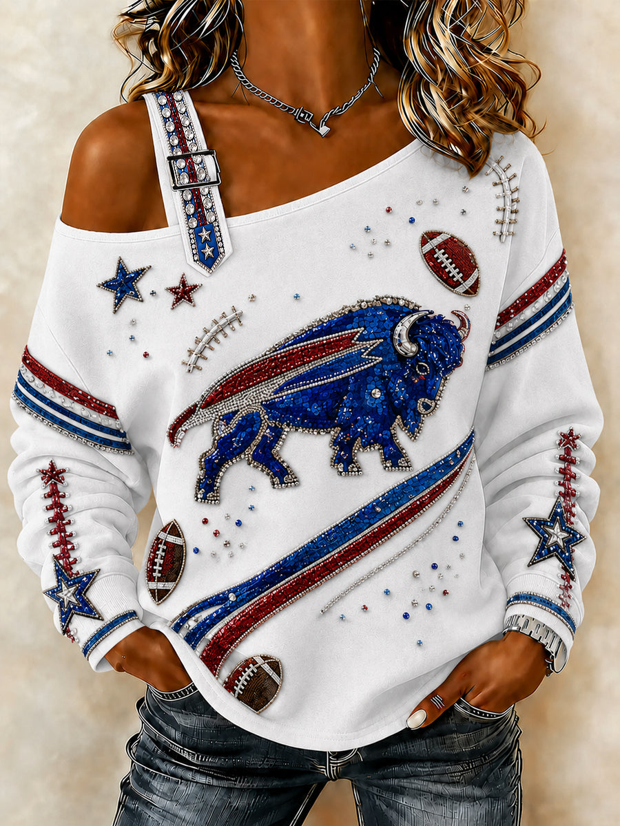 Women's Buffalo Football Casual Tank Sweatshirt