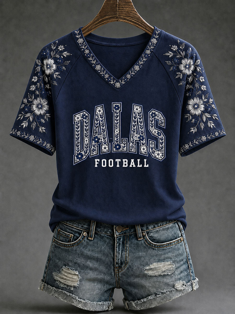 Women's Game Day Football Printed Casual T-Shirt
