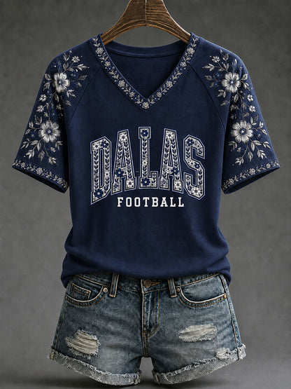 Women's Game Day Football Printed Casual T-Shirt