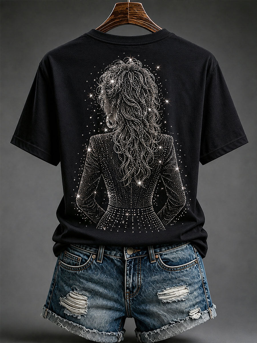 Women's Rip Country Music Queen Printed Short-sleeved T-shirt