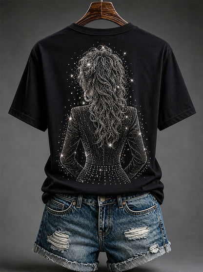 Women's Rip Country Music Queen Printed Short-sleeved T-shirt