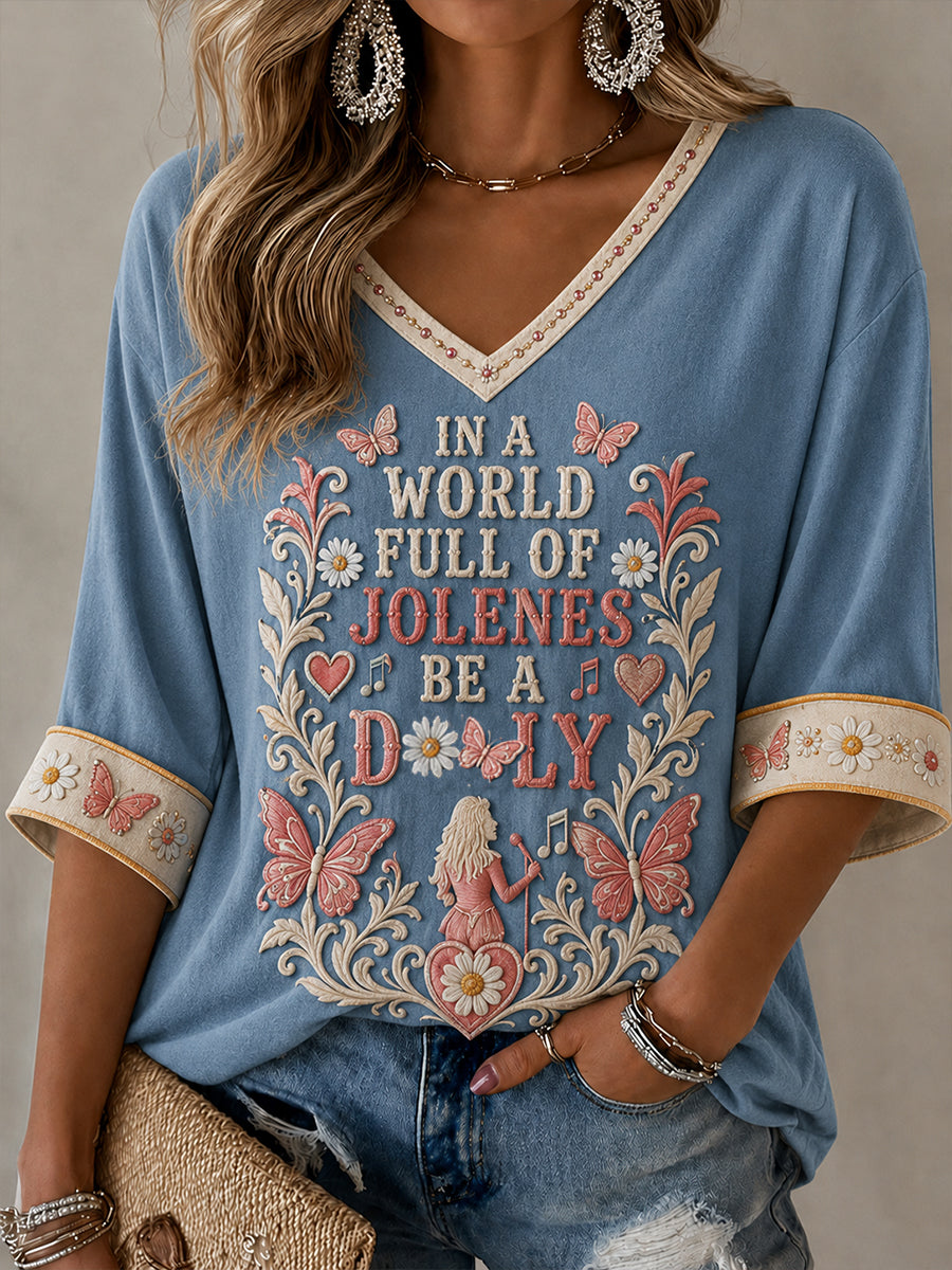 Women's Rip Country Music Lover Queen of Country Printed T-shirt