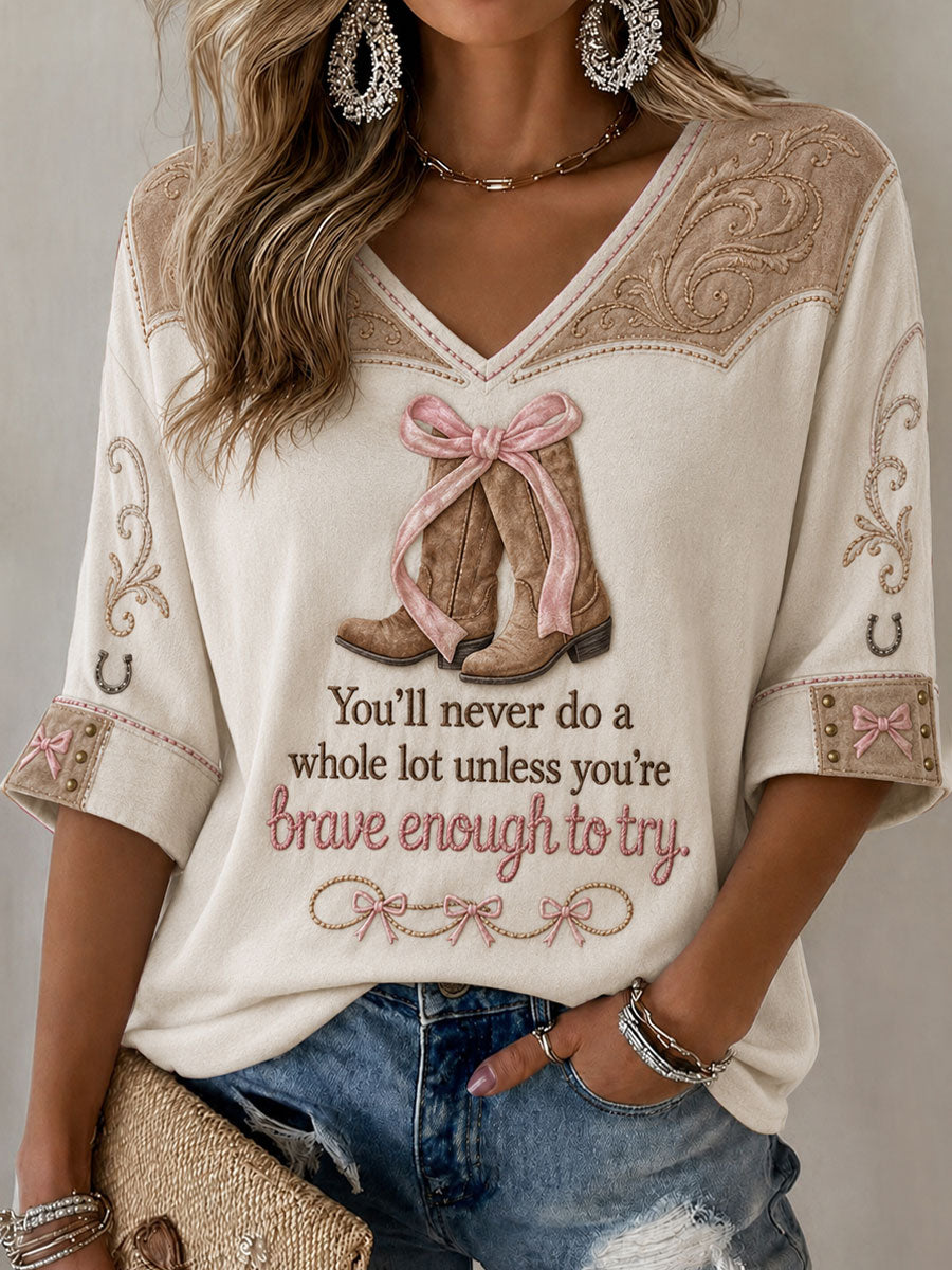 Women's Rip Country Music Lover Queen of Country Printed T-shirt
