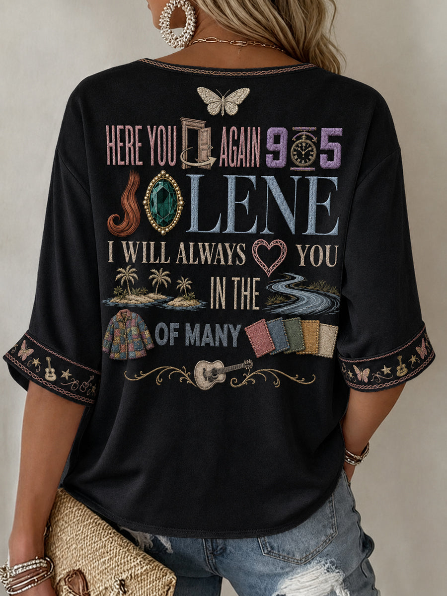 Women's Rip Country Music Lover Queen of Country Printed T-shirt