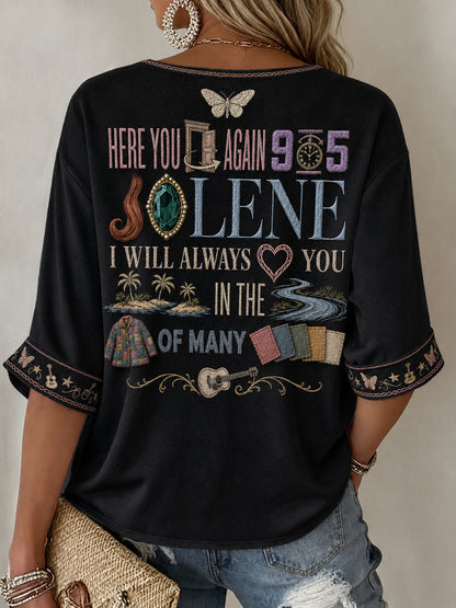 Women's Rip Country Music Lover Queen of Country Printed T-shirt