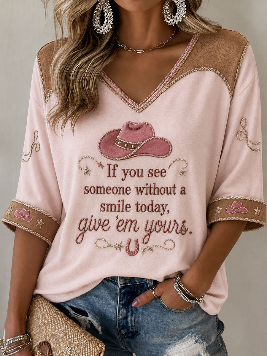 Women's Rip Country Music Lover Queen of Country Printed T-shirt