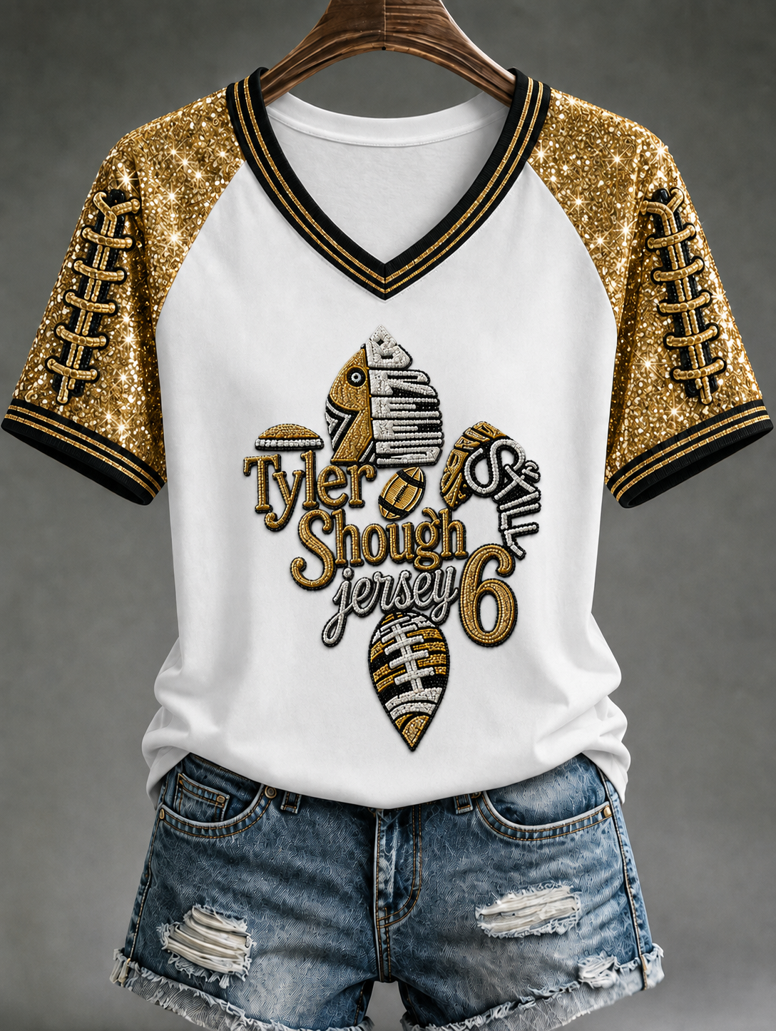 Women's V-neck off-shoulder short-sleeved T-shirt