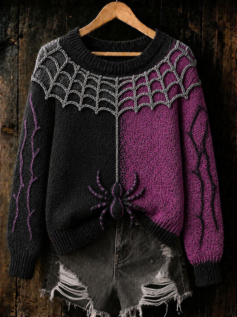 Women's Halloween Spider Web and Spider Tops