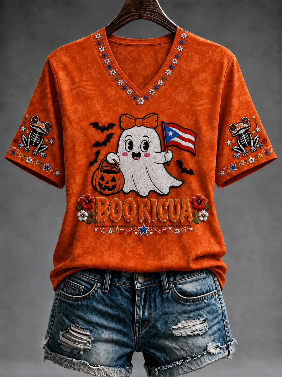 Women's Halloween in Puerto Rico short-sleeved T-shirt