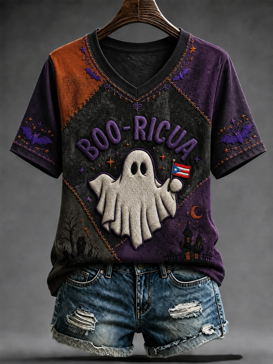 Women's Halloween in Puerto Rico short-sleeved T-shirt