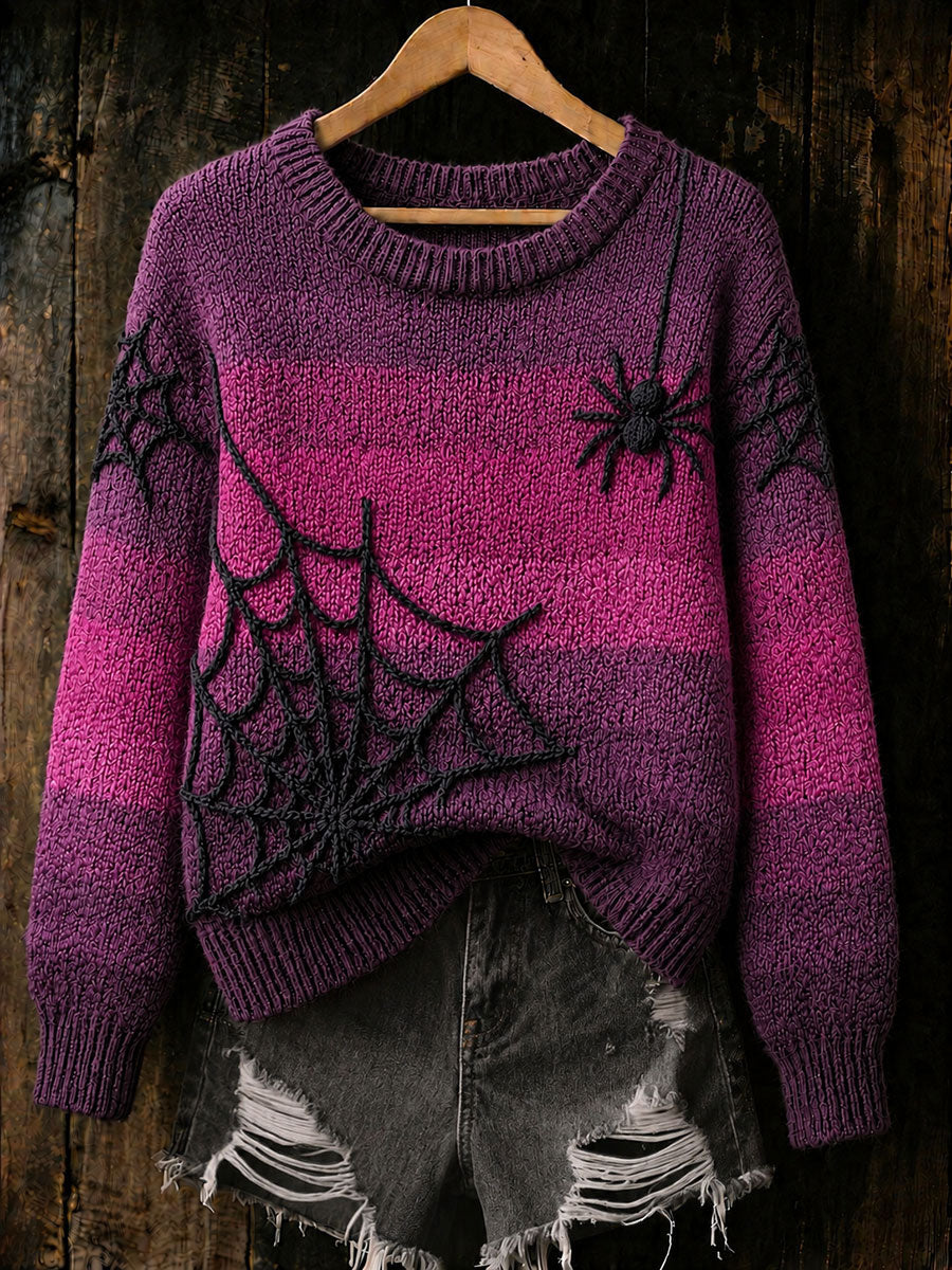 Women's Halloween Spider Web and Spider Tops