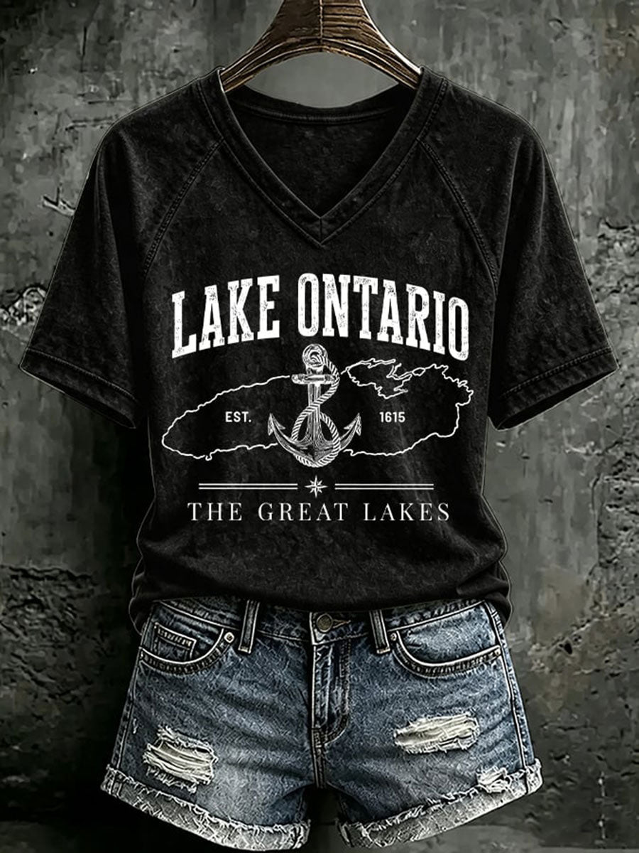 Women’s Lake Ontario Printed Casual T-Shirt