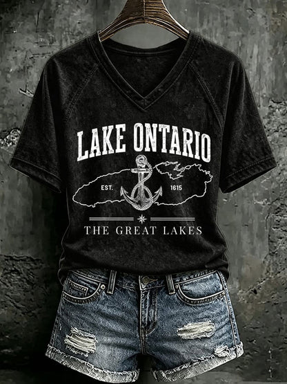 Women’s Lake Ontario Printed Casual T-Shirt