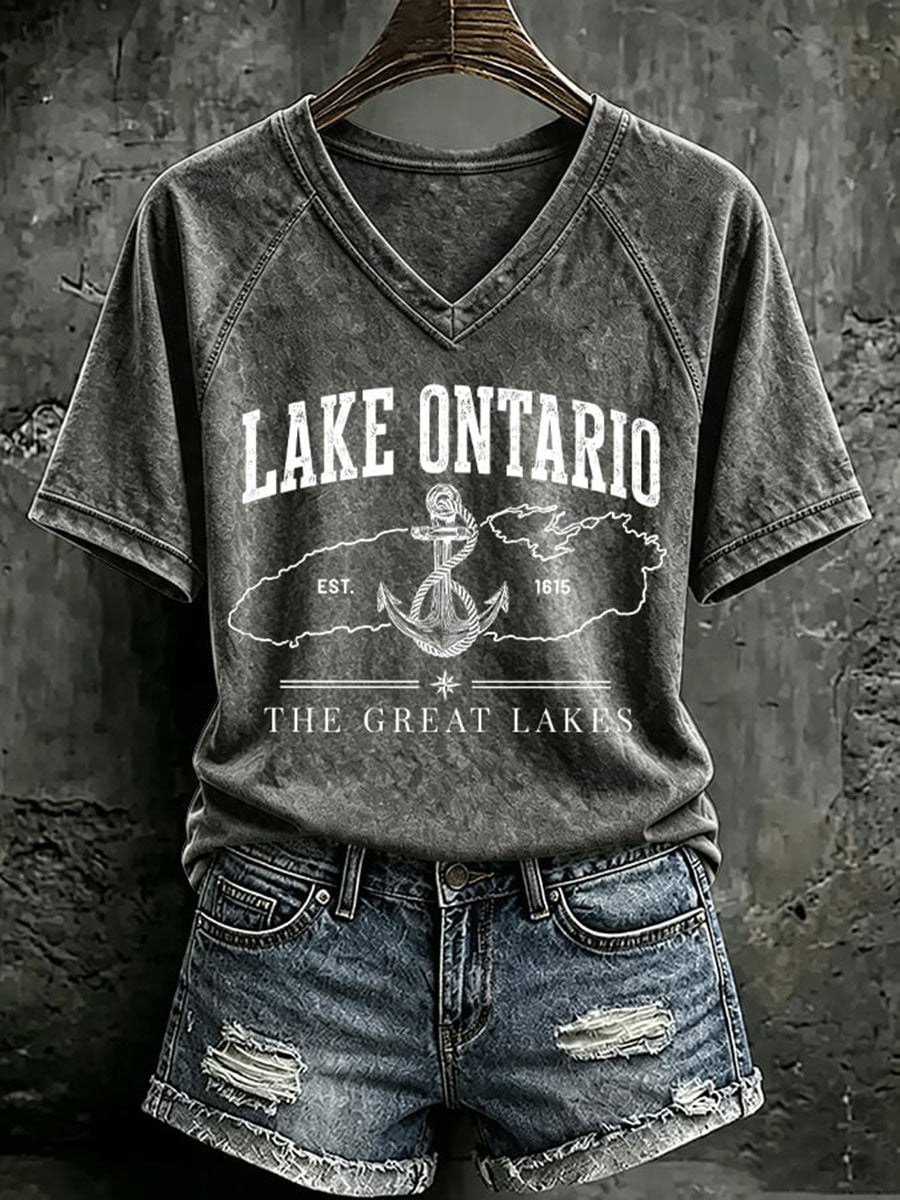 Women’s Lake Ontario Printed Casual T-Shirt