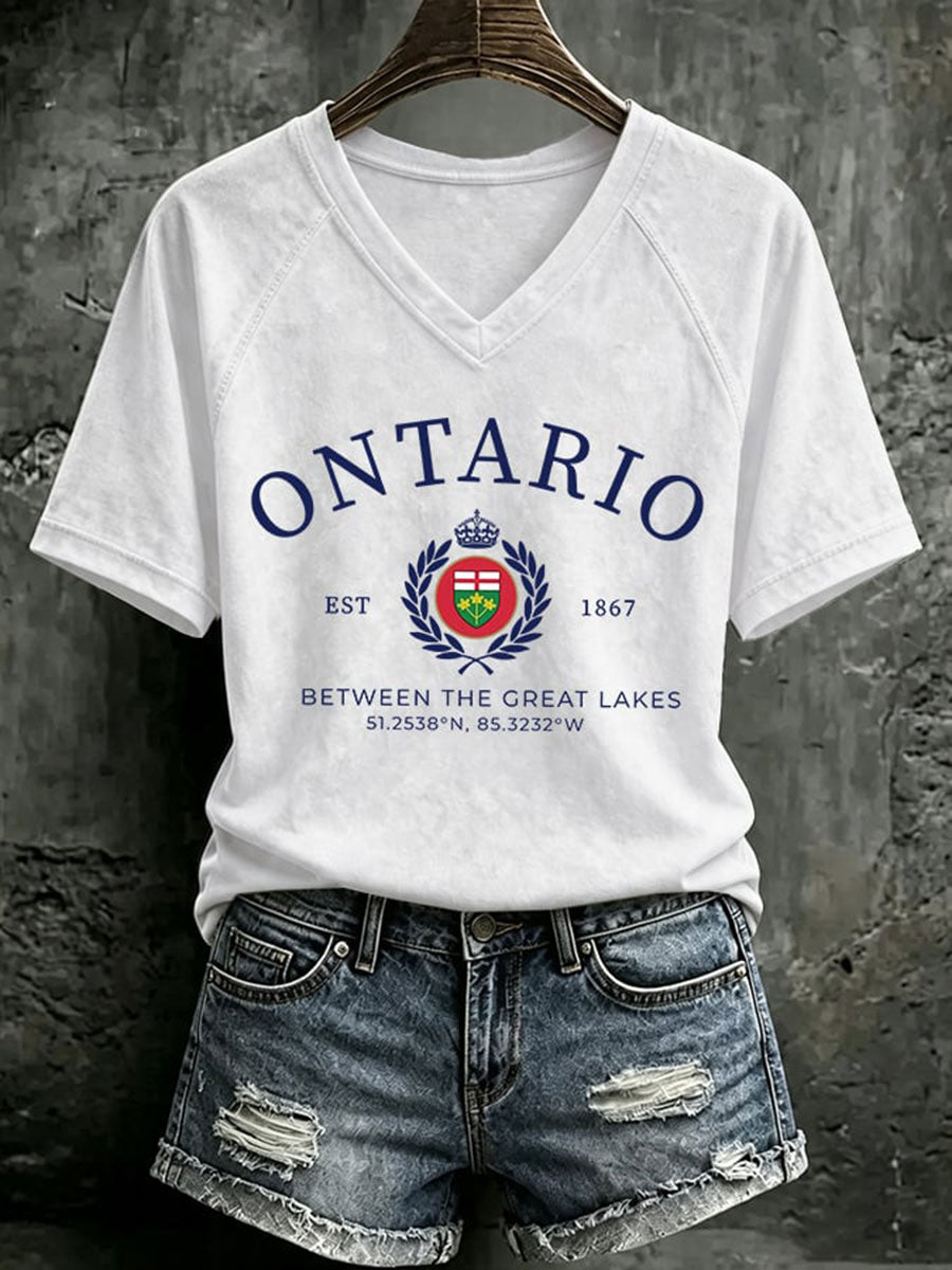 Women’s Lake Ontario Printed Casual T-Shirt