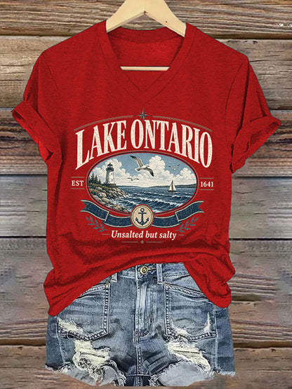 Women’s Lake Ontario Printed Casual T-Shirt