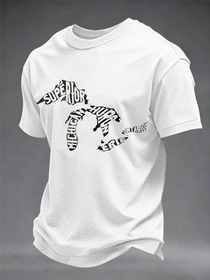 Men's Lake Ontario imitation cotton short-sleeved T-shirt